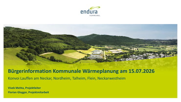 Kommunale Wärmeplanung Bürgerinformation online 15.07.2026 Vortrag endura kommunal