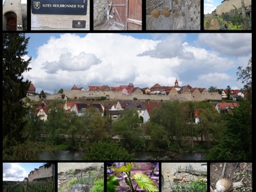 April - Birgit Nollenberger - Collage Stadtmauer und Altes Heilbronner Tor