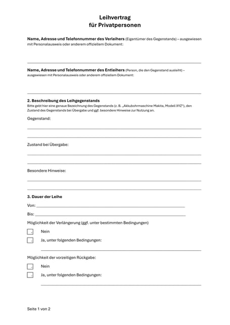 Leihvertrag