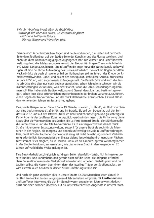 Brief von Bürgermeister Klaus-peter Waldenberger an die Auslandslauffener vom Februar 2023
