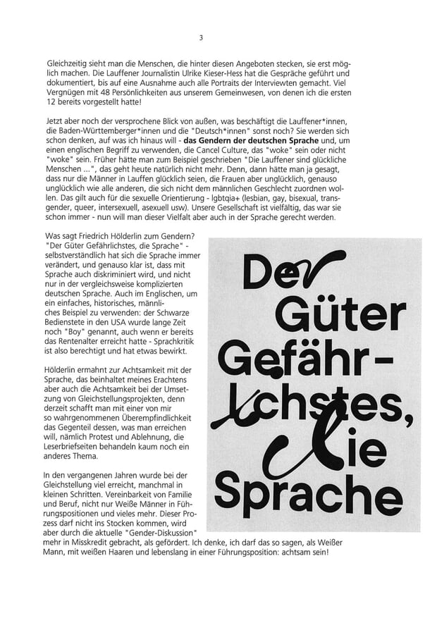 Brief von Bürgermeister Klaus-peter Waldenberger an die Auslandslauffener vom Februar 2023