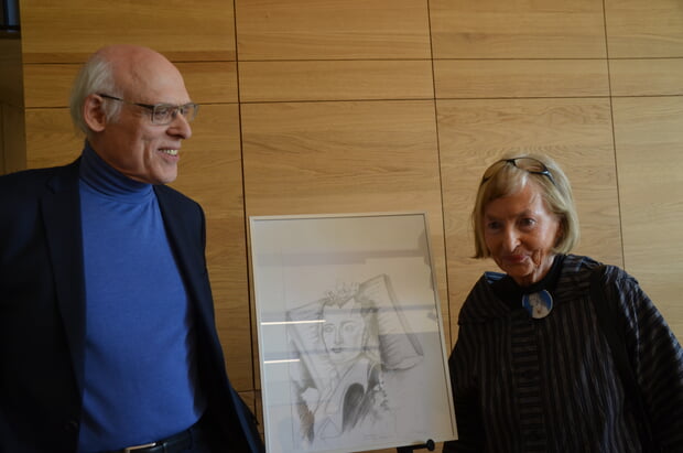 Foto: Ulrike Kieser-Hess: Professor Dr. Bahmer mit der Künstlerin Ursula Stock