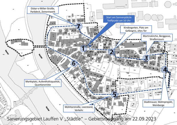 An verschiedenen Stationen soll über die Ziele der Sanierung ein Austausch stattfinden.