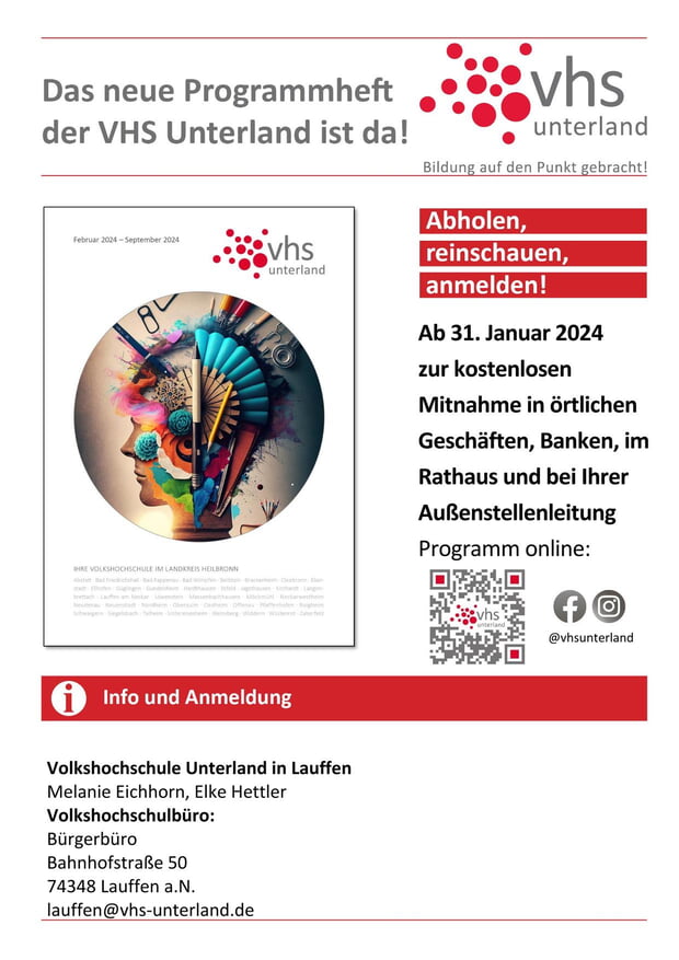 Programmheft VHS Unterland ist da!