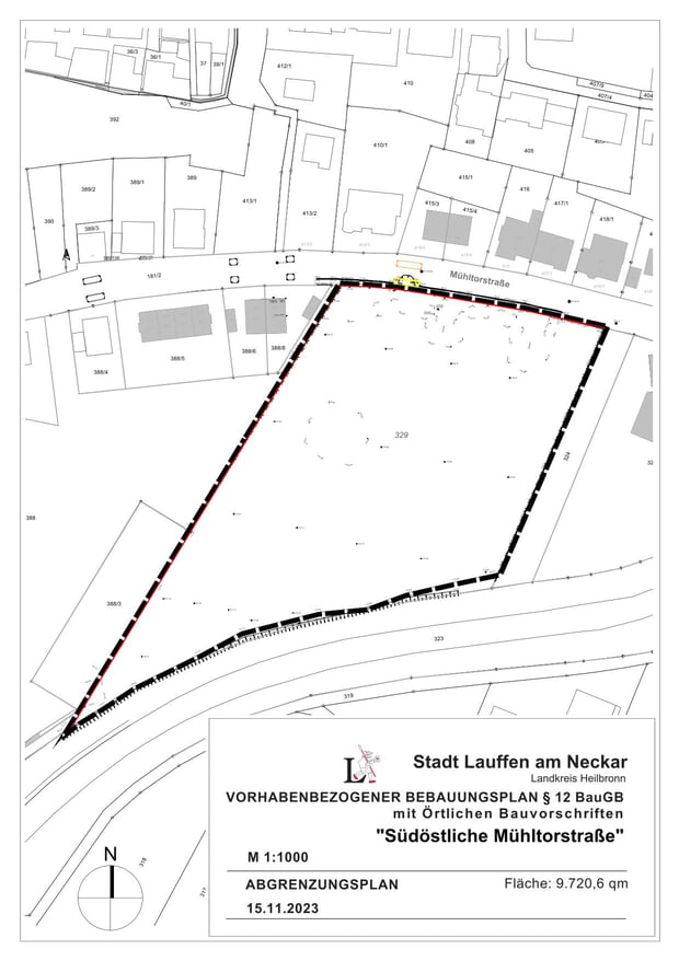 Abgrenzungsplan vom 15. Nvoember 2023