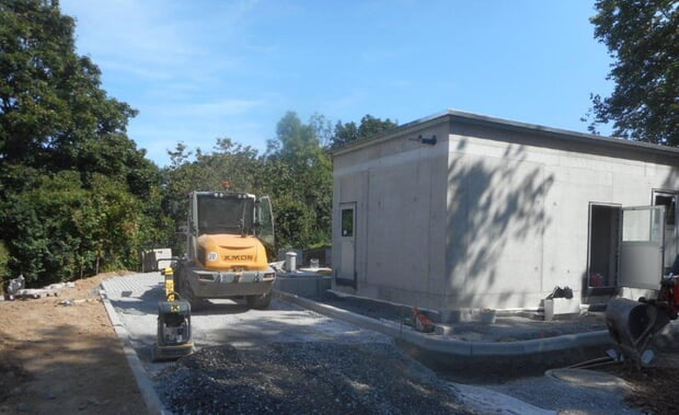 Die Arbeiten an der Außenanlage des Pumpwerks Städtle schreiten voran