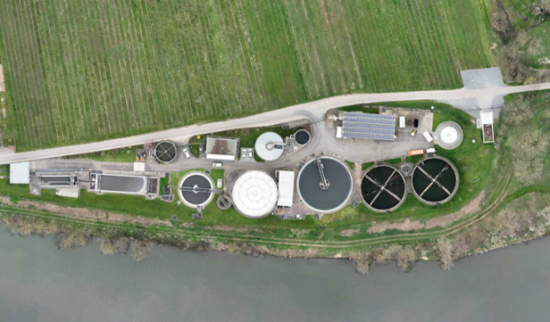 Luftbild der Lauffener Kl&auml;ranlage