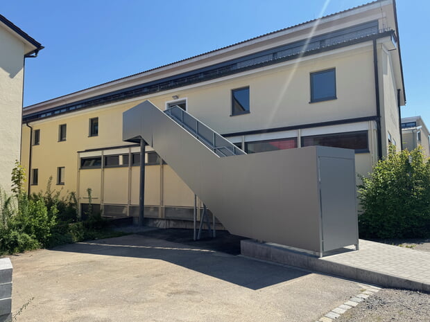 Der 2. Rettungsweg aus dem 2. OG der Realschule