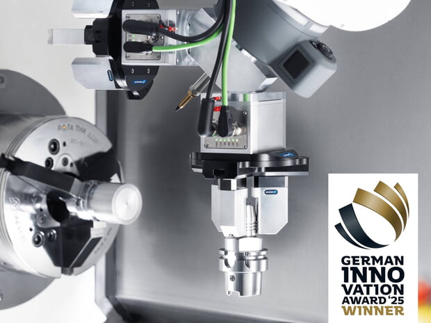 Der mechatronische Zentrischgreifer EZU schafft neue Möglichkeiten in der flexiblen Automatisierung. Er überzeugte die Jury des German Innovation Award mit seinem innovativen Funktionskonzept.  Bildquelle: SCHUNK SE & Co. KG