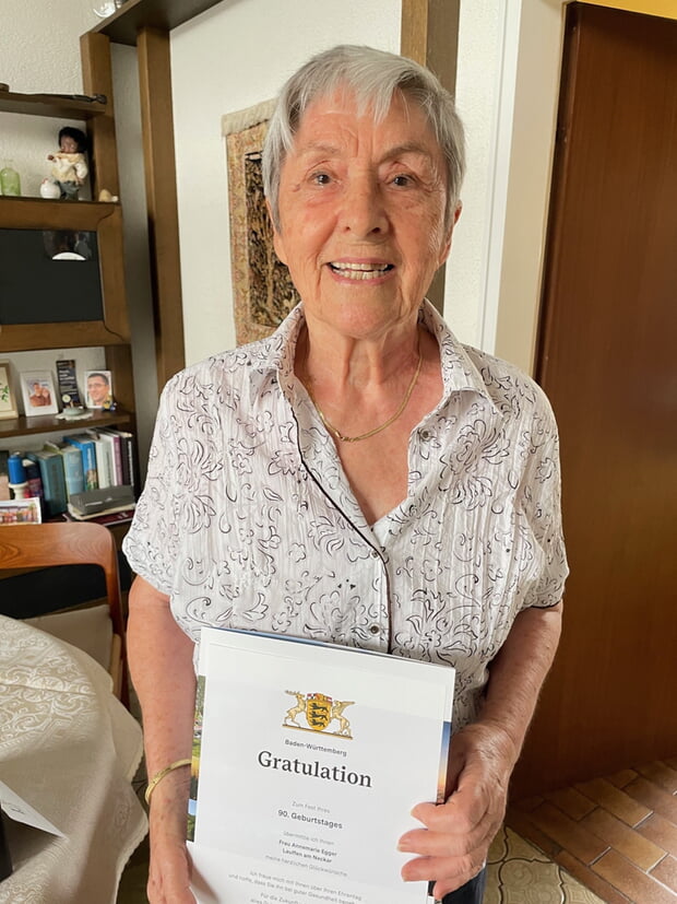 Annemarie Egger durfte am Montag dieser Woche ihren 90. Geburtstag feiern
