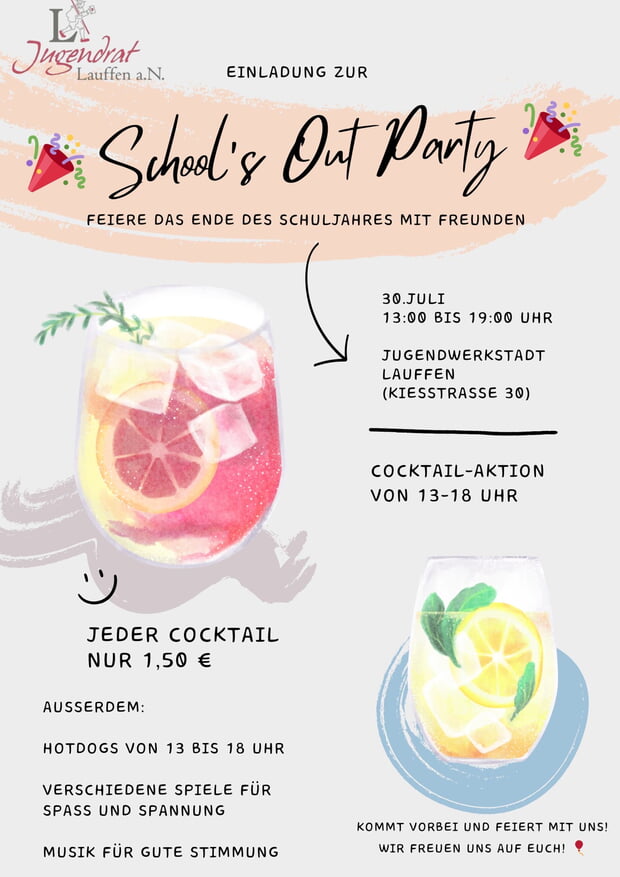School's Out Party am 30. Juli