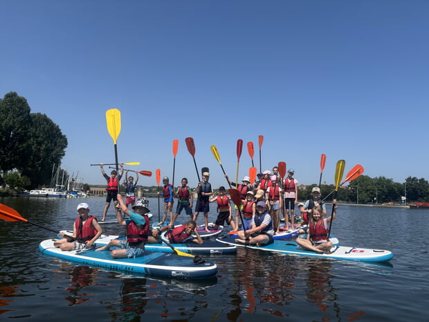 Stand Up Paddling auf dem Neckar