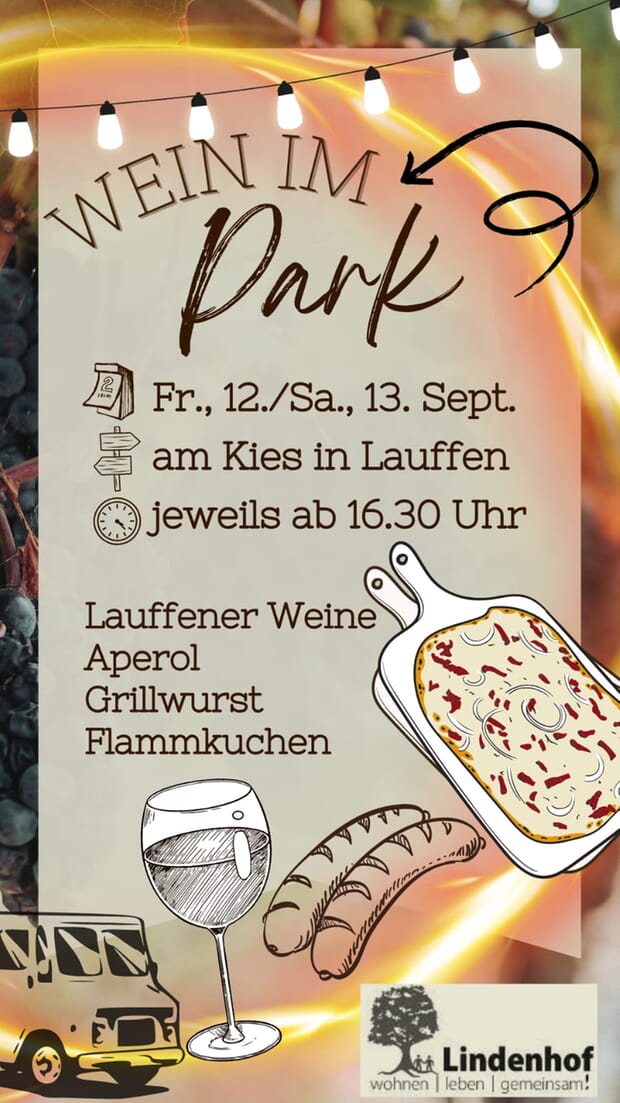 Linden bewirtet Wein im Park