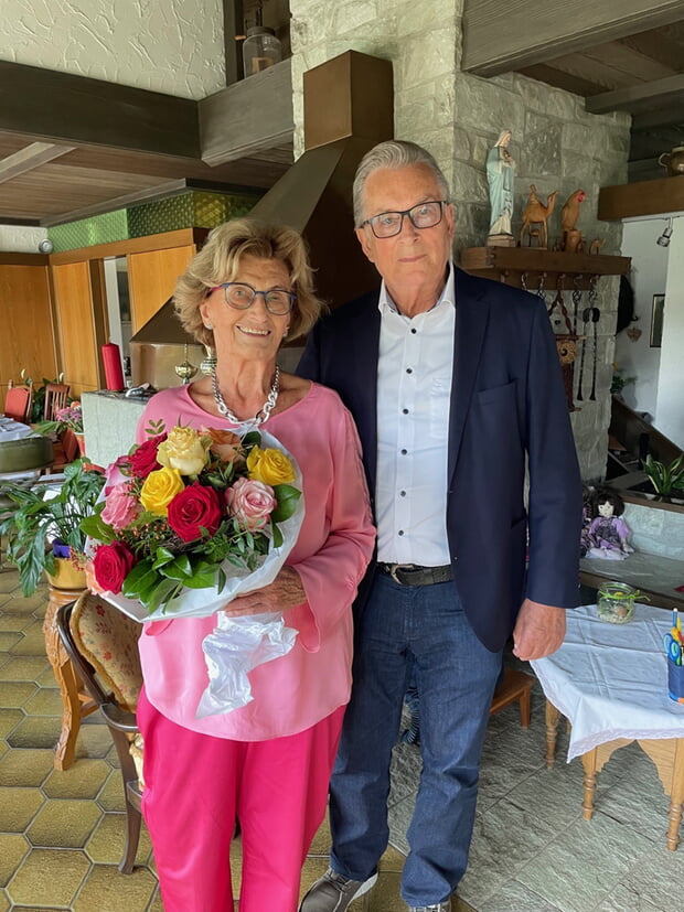 Emma Luise und Albert Röck durften das seltene Ehejubiläum der Eisernen Hochzeit feiern