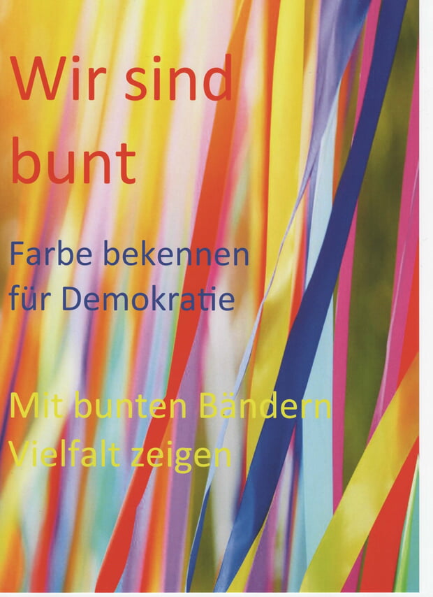 Machen auch Sie Lauffen sichtbar bunt - Bänder gibt es für 1 Euro im eine Welt Laden