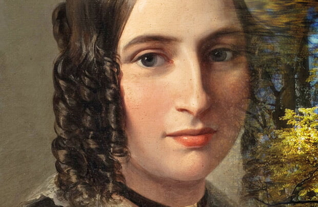 Fanny Hensel und Mascha Kal&eacute;ko vor rauschendem Herbstwald