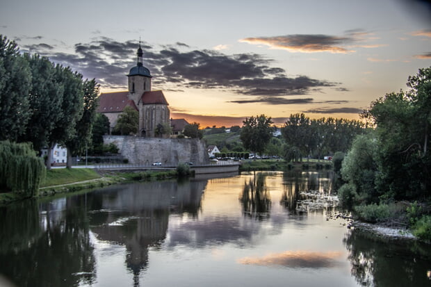 Hansj&ouml;rg Sept - Abendrot am Neckar