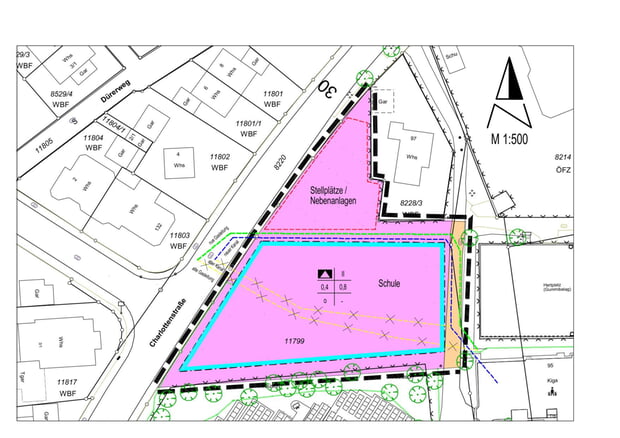 Pläne zum Bebauungsplan Weststadt Kaywaldschule