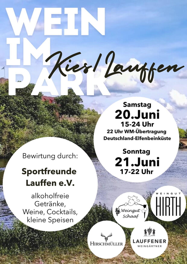 Sportfreunde bewirten Wein im Park