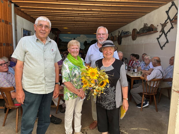 Ulrich Schmid (ehemaliger Vorstand), Gertrud Harsch (Ausschussmitglied), Elsbeth Wein (Vorsitzende) und Hermann Sommer (Ausrichter)
