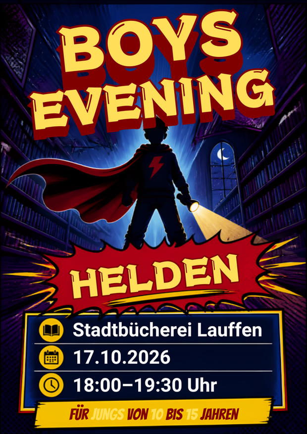 Plakat Boys Evening in der Bücherei