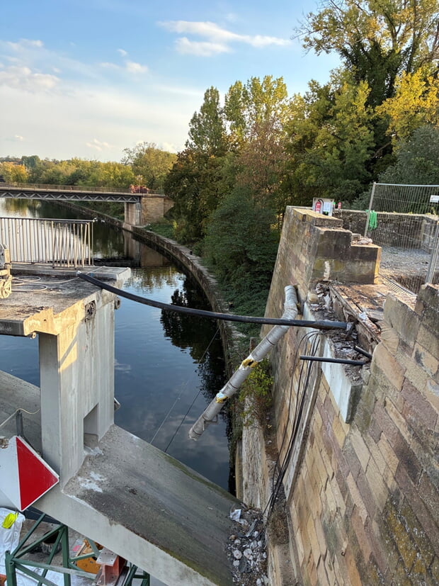 Abbau der Rathausbrücke