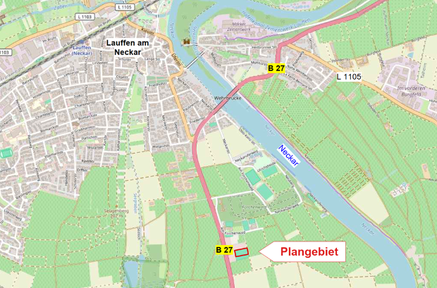 Lageplan mit markiertem Änderungsbereich