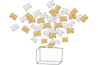 Grafik zum Thema Briefwahl: Wahlbriefumschläge fallen in eine Wahlurne (Foto: pixabay, Felipe Blasco)