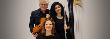 Amonet Trio mit Götz Engelhardt (Bratsche), Bianca Alecu (Flöte) und Jelena Sophia Engelhardt (Harfe) - Headerabbildung
