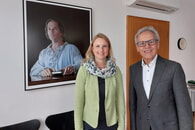 Ehrenbürger Heinz Dieter Schunk mit Bürgermeisterin Sarina Pfründer