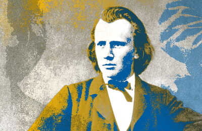 Gemälde des Komponisten des Requiems, Johannes Brahms.