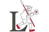 Stadtlogo von Lauffen: Gro&szlig;es schwarzes L mit dem Lauffener Boten