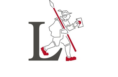 Stadtlogo von Lauffen: Gro&szlig;es schwarzes L mit dem Lauffener Boten