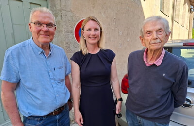 v.l.n.r. amtierender Bürgermeister von La Ferté-Bernard Didier Reveau, Bürgermeisterin Sarina Pfürnder und Bürgermeister a.D. Pierre Coutable