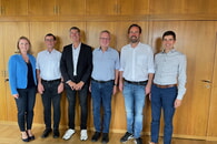 v.l.n.r. Bürgermeisterin Sarina Pfründer, Dieter Oberländer, Dirk Bosse, Martin Lell, Amtsleiter Helge Spieth, Amtsleiter Frieder Schuh