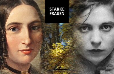Fanny Hensel und Mascha Kal&eacute;ko vor rauschendem Herbstwald