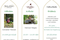 Flyer zum Kr&auml;uter-M&auml;rchen -Erlebnis mit Fotos von Conny Tanner  und Darina Hagen