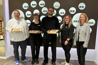 Vorsitzender Gewerbe Verein Thomas Huber, Theresa Herbst, Stefan Flegl Gesch&auml;ftsf&uuml;hrer, Catherina Ligendza Augenoptikermeisterin und B&uuml;rgermeisterin Sarina Pfr&uuml;nder