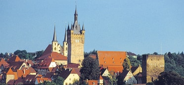 Die Stadtsilhouette von Bad Wimpfen mit ihren Türmen