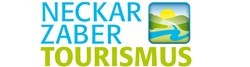 Logo des Neckar-Zaber-Tourismus aufgehende Sonne vor Landschaft mit Flüssen