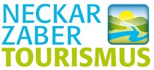 Logo des Neckar-Zaber-Tourismus aufgehende Sonne vor Landschaft mit Flüssen
