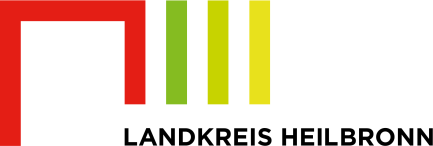 Logo des Landratsamtes mit bunten Balken