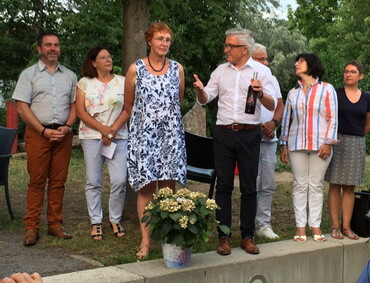 Weinprobe mit den französischen Gästen (Foto: Bettina Keßler)