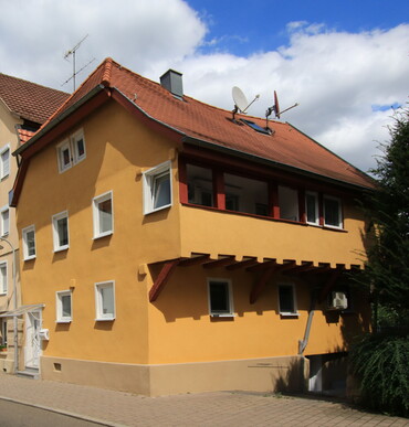 Gerberei mit Gerberbalkon (Foto: Ulrich Seidel, 08/2018)