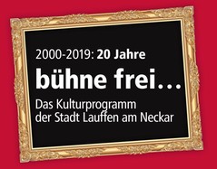 Jubiläumslogo 20 Jahre "bühne frei..." (Gestaltung: face design)