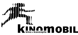 Logo Kinomobil eine schwarze Figur in Bewegung