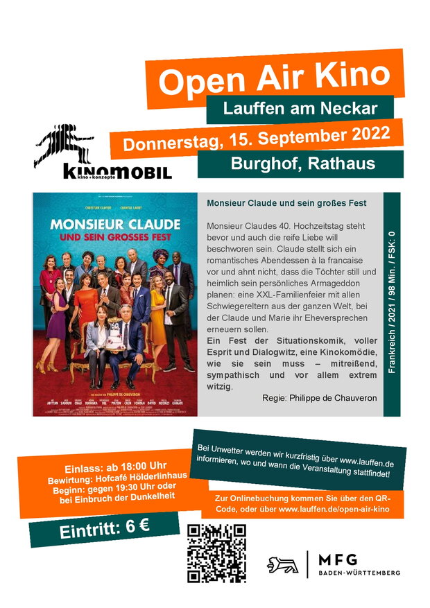 OPEN AIR Kino - Monsieur Claude - Lauffen am Neckar 15.9.