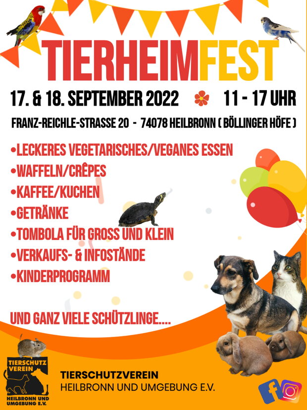 Tierheimfest am 17. und 18. September