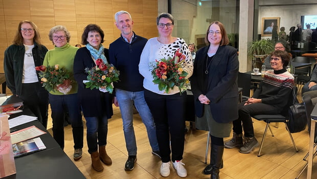 Der neu gewählte Vorstand des Partnerschaftskomitees Lauffen a.N. - La Ferté-Bernard (v.l.n.r.): Kassenprüferin Sibylle Haug, Schriftführerin Annemarie Dinse, Kassiererin Christiane Waldenberger, 1. Vorstand Frank Walter, 2. Vorstand Bärbel Wein, Vertreterin der Stadtverwaltung Bettina Keßler