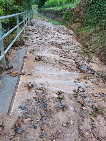 Auswirkungen des Starkregen am Radweg 2020